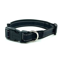 Nobleza nylonový obojok s reflexným šitím 2 x 30 - 50 cm čierny